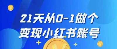 21天从0-1做个变现小红书账号